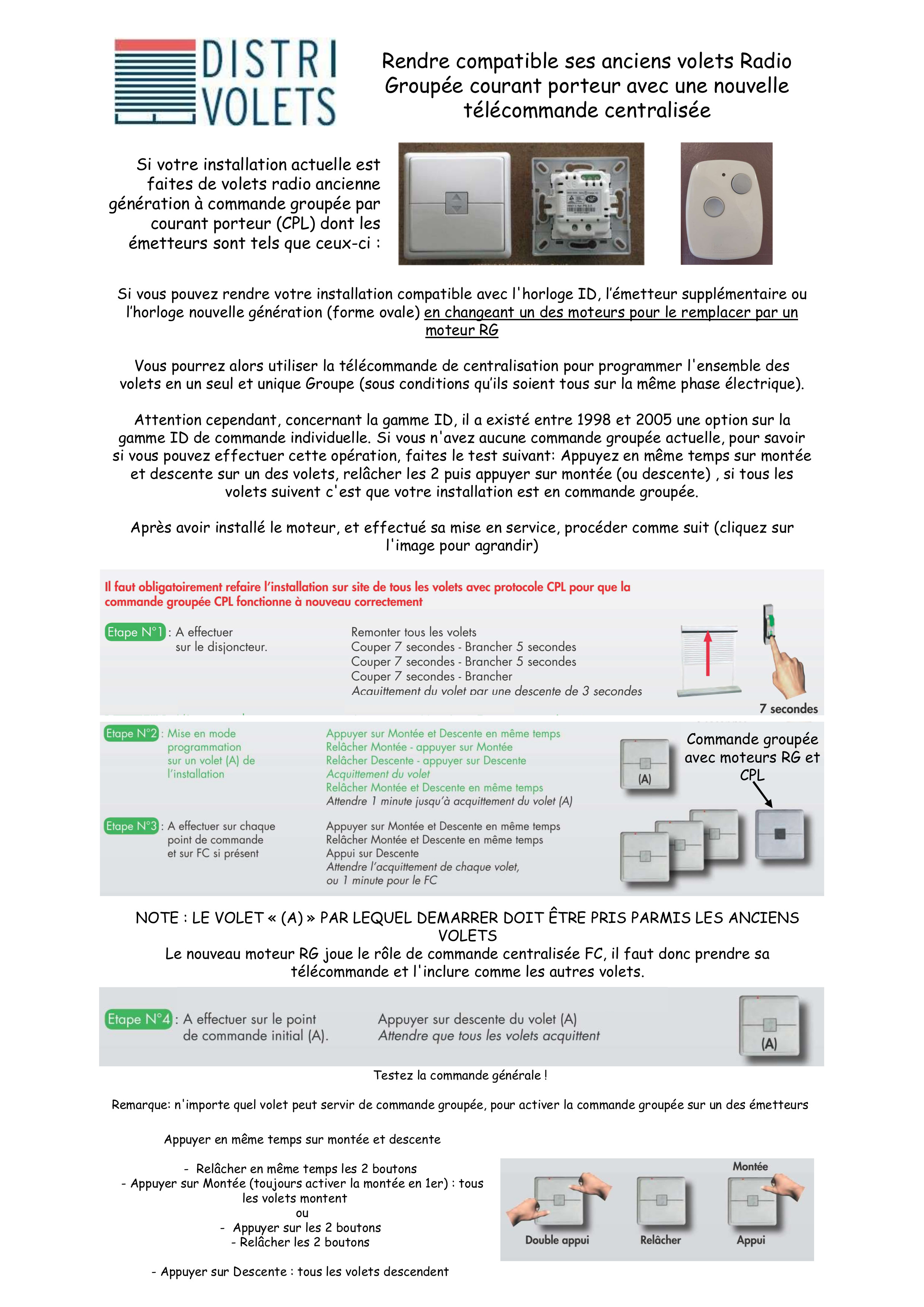 compatibilité moteurs RG avec anciens moteurs CPL compatibilité moteurs RG avec anciens moteurs CPL